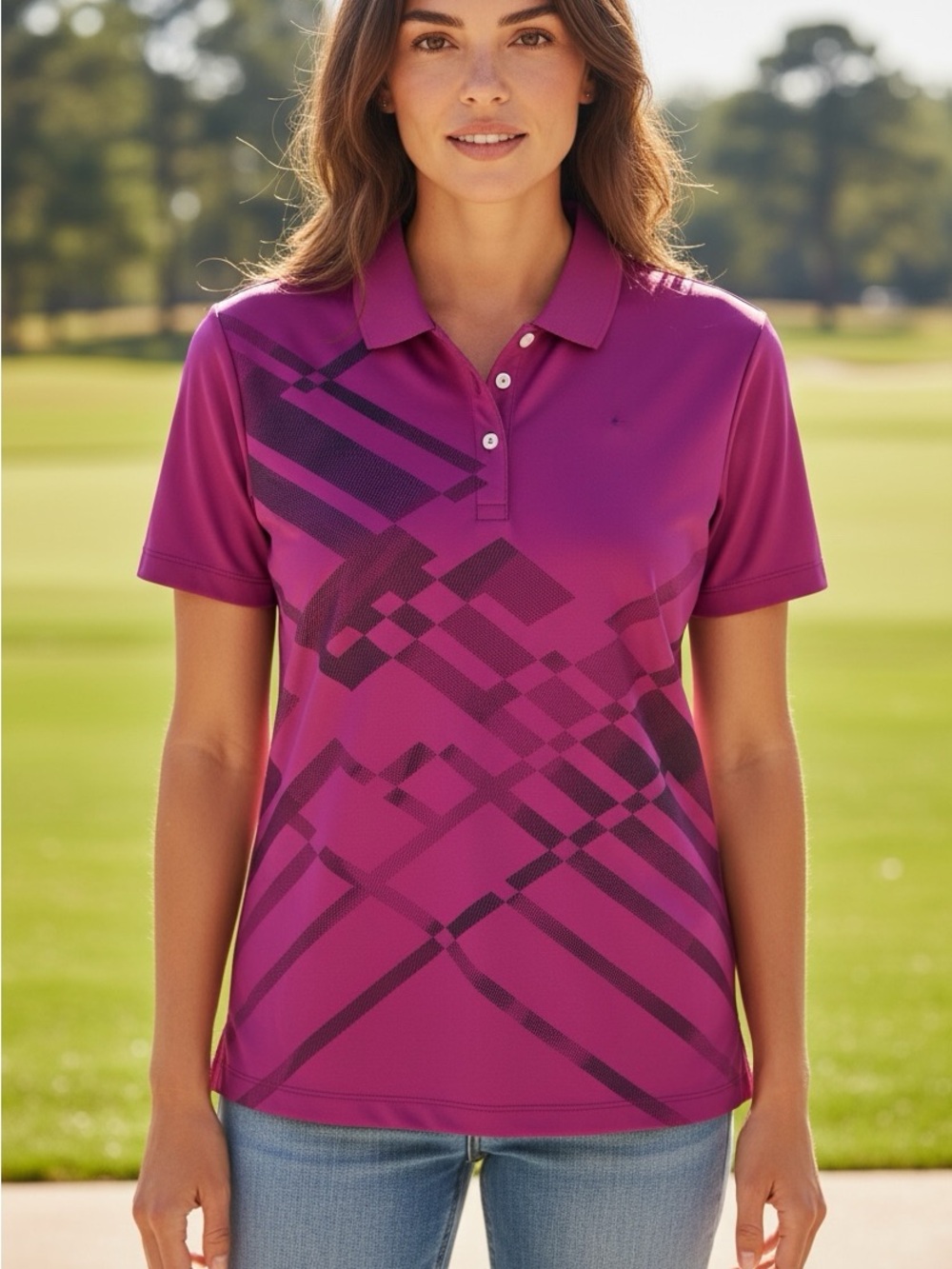 Nike Golf Women’s purple dri fit performance golf polo shirt - Picture 2 of 7